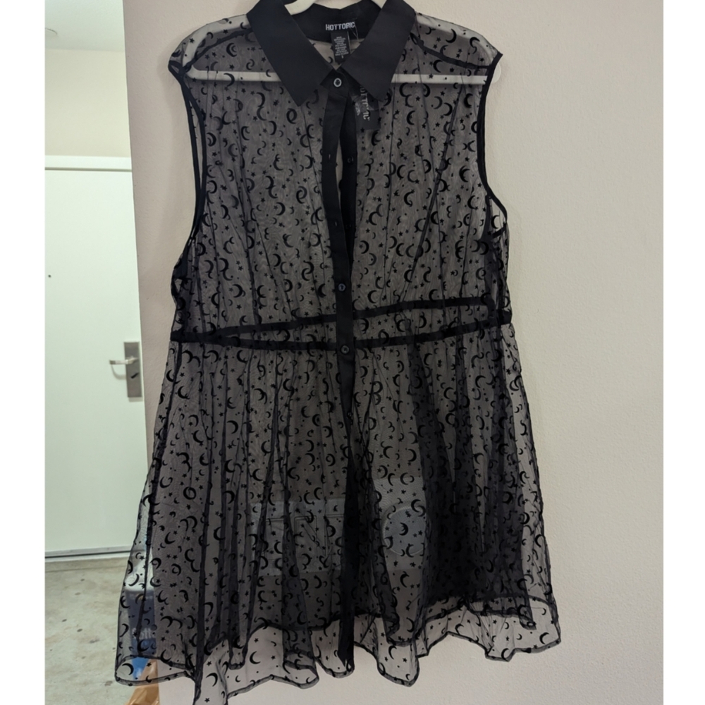 NWT Hot Topic Sheer Moon & Star Mini Dress